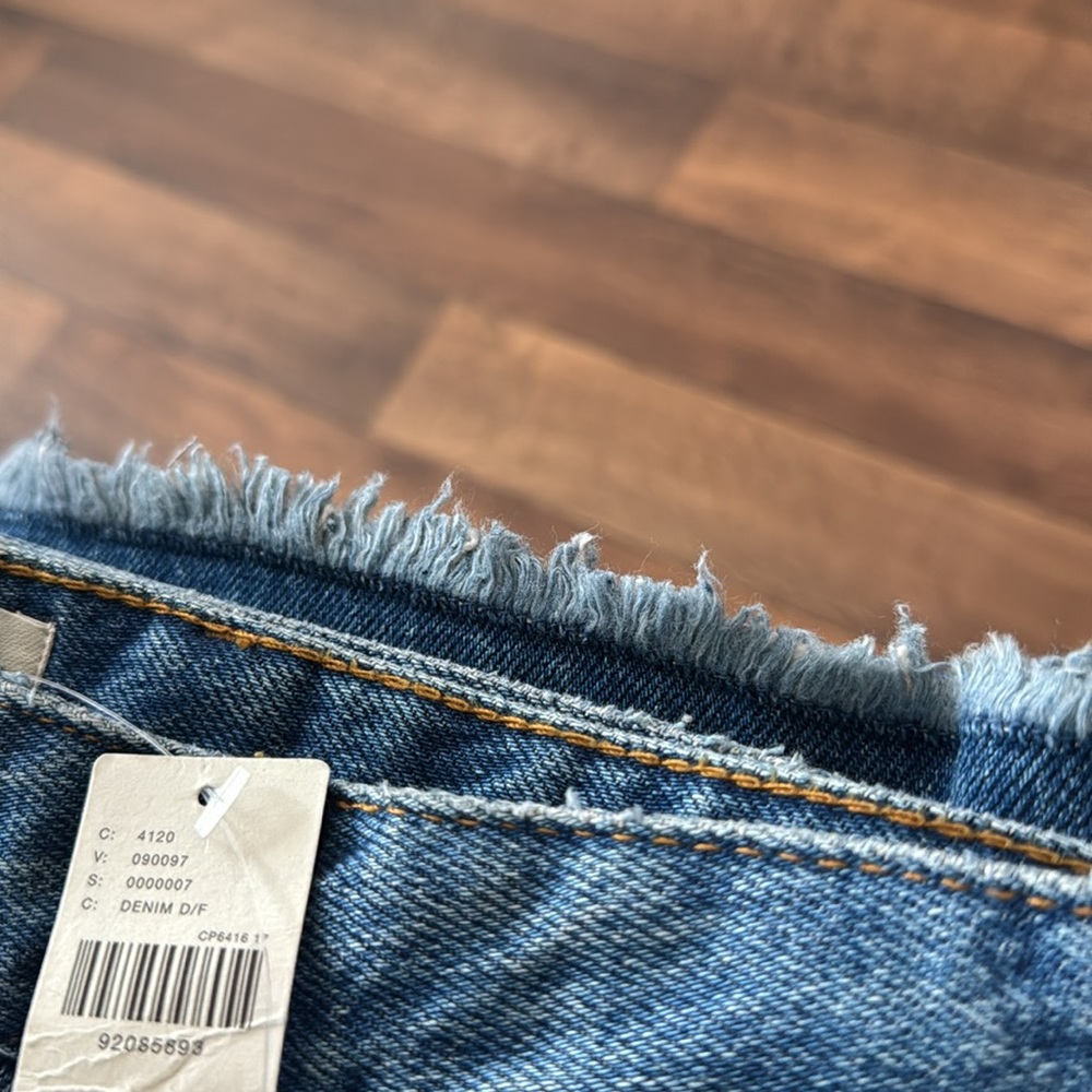 Pilcro Size 10 Denim Midi / Maxi Skirt NWT Anthropologie Front Slit Raw Hem Luxe - Picture 15 of 15